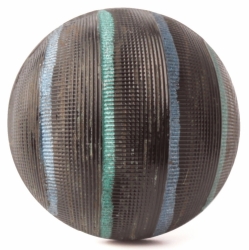 Antique Victorian Czech iridescent metallic stripe hand painted black glass button 24mm