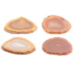Lot (4) natural semi precious agate slices