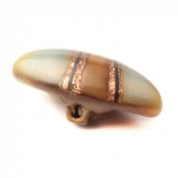 Antique Victorian Czech satin aventurine gold stripe lampwork glass button 16mm