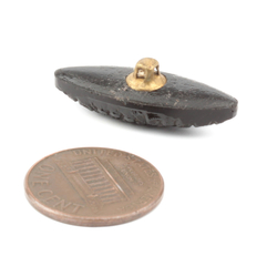 Antique Victorian Czech black glass button imitation rhinestone oval 23mm