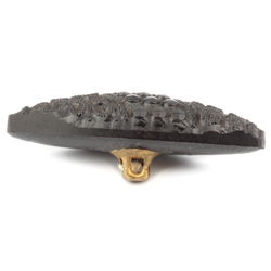 Antique Victorian Czech black glass button imitation rhinestone oval 23mm