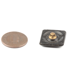 Antique Victorian Czech black glass button imitation rhinestone geometric square 18mm