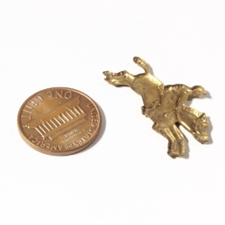 Vintage gold metal horse jockey pin brooch element stamping finding