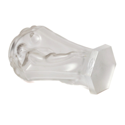 Original Art Deco frost crystal glass vase. Czech Schlevogt Hoffmann Water Nymph blowing bubbles"