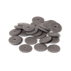 Lot (24) 16mm matte gray rondelle large hole vintage Czech trade glass beads