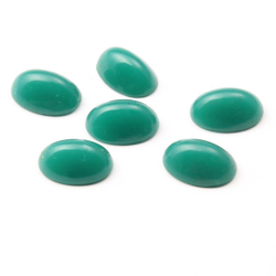 Vintage Czech chrysoprase opaline oval glass cabochons (6) 16mm 