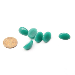 Vintage Czech chrysoprase opaline oval glass cabochons (6) 16mm 