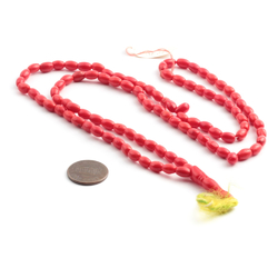 Vintage religious prayer bead strand Czech red glass beads