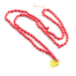 Vintage religious prayer bead strand Czech red glass beads