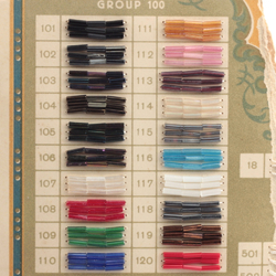 Vintage Czech sample card metallic lustre atlas bugle and 3 cut seed glass beads