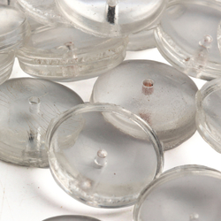 Lot (40) Austrian D.S vintage crystal clear round headpin glass bead shankless button bases