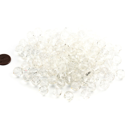 Lot (110) Austrian D.S vintage crystal clear round faceted glass beads prisms