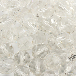 Lot (110) Austrian D.S vintage crystal clear round faceted glass beads prisms