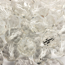 Lot (110) Austrian D.S vintage crystal clear round faceted glass beads prisms