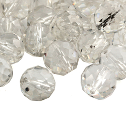Lot (110) Austrian D.S vintage crystal clear round faceted glass beads prismss