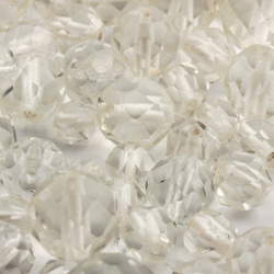 Lot (190) Austrian D.S vintage crystal clear round faceted glass beads 