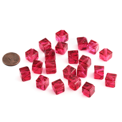 Lot (21) Austrian D.S vintage amethyst cranberry cube faceted glass beads 11mm