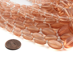 Hank (12) Vintage Czech rosaline pink glass bead necklaces