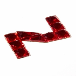 Czech vintage fabric back red glass rhinestone letter Z clothing embellishment