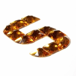 Czech vintage fabric back topaz glass rhinestone letter S clothing embellishment