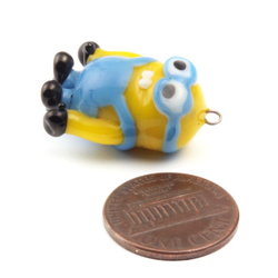 Czech lampwork glass Despicable Me Minion pendant earring bead 23mm