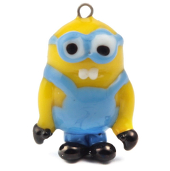 Czech lampwork glass Despicable Me Minion pendant earring bead 23mm