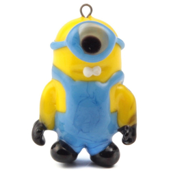 Czech lampwork glass Despicable Me Minion pendant earring bead 30mm