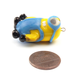 Czech lampwork glass Despicable Me Minion pendant earring bead 30mm