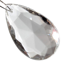 1.5" Czech vintage crystal clear half cut glass almond teardrop Chandelier lamp Prism