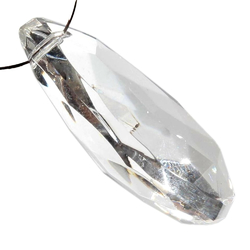 1.5" Czech vintage crystal clear half cut glass almond teardrop Chandelier lamp Prism