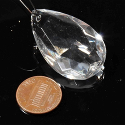 1.5" Czech vintage crystal clear half cut glass almond teardrop Chandelier lamp Prism