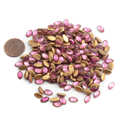 210 Czech vintage bezel set oval pink glass cabochons 8x5mm