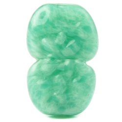 Vintage Art Deco Czech lampwork Peking jadeite green glass bead 26mm