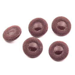 5 Czech vintage chocolate brown dotted glass buttons 14mm