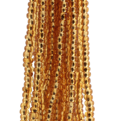 Hank 900 Vintage Czech silver lined golden topaz seed beads 21 beads per inch