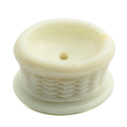 Vintage Czech cream Uranium glass miniature oval plant pot basket ornament dolls house furniture