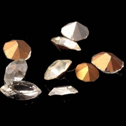 9 Czech vintage foiled round oval octagon crystal clear glass rhinestones