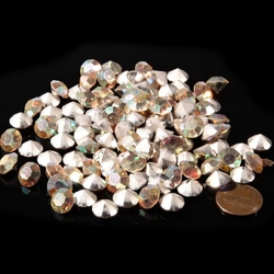 100 Czech vintage foiled round AB glass rhinestones 10mm