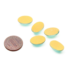5 Czech vintage foiled crystal clear oval glass cabochons 16x11mm