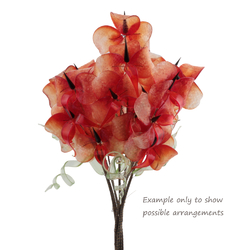 Czech handcrafted lampwork glass bead red orchid flower stem decoration