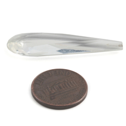 Czech antique crystal clear teardrop headpin earring pendant glass bead 40mm