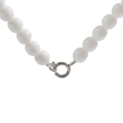 Vintage beaded 22" necklace Czech white teardrop rondelle round glass beads