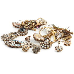 Lot Czech vintage handcrafted unfinished rhinestone earring jewelry elements
