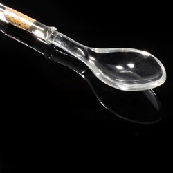 Vintage Czechoslovakia Bohemian crystal glass tea spoon 6"
