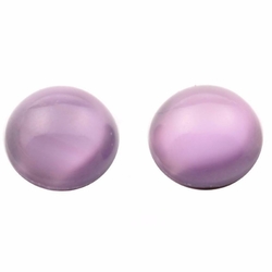 2 Czech vintage purple satin moonglow round domed glass cabochons 10mm