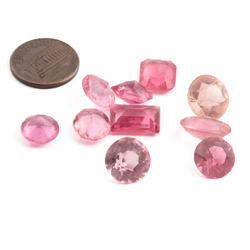 10 Czech vintage assorted pink glass rhinestones 