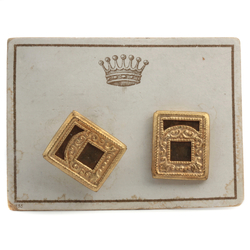 Pair vintage neoclassical style gold tone metal cufflinks