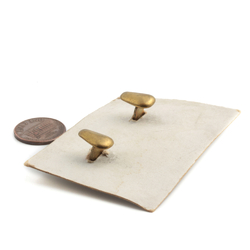 Pair vintage neoclassical style gold tone metal cufflinks