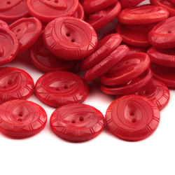 63 Czech Art Deco vintage geometric red glass buttons 18mm