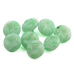 8 Czech vintage green striped geometric glass buttons 13mm
